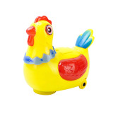 مرغ موزیکال تخمگذار زرد با بال قرمز و دم آبی مناسب کودک