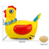 مرغ موزیکال تخمگذار زرد با بال قرمز و دم آبی مناسب کودک