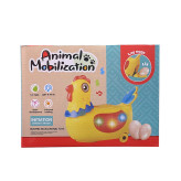 مرغ موزیکال تخمگذار زرد با بال قرمز و دم آبی مناسب کودک