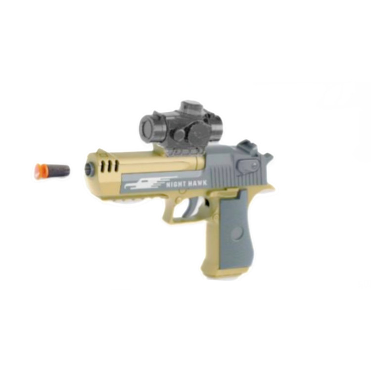 تفنگ بازی ۲ کاره SUPER GUN NIGHT HAWK مدل دستی با شلیک تیر ابری و تیر ژلهای – ۲۲ سانتیمتر