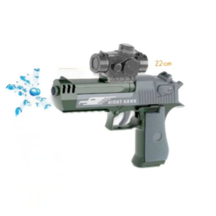 تفنگ بازی ۲ کاره SUPER GUN NIGHT HAWK مدل دستی با شلیک تیر ابری و تیر ژلهای – ۲۲ سانتیمتر