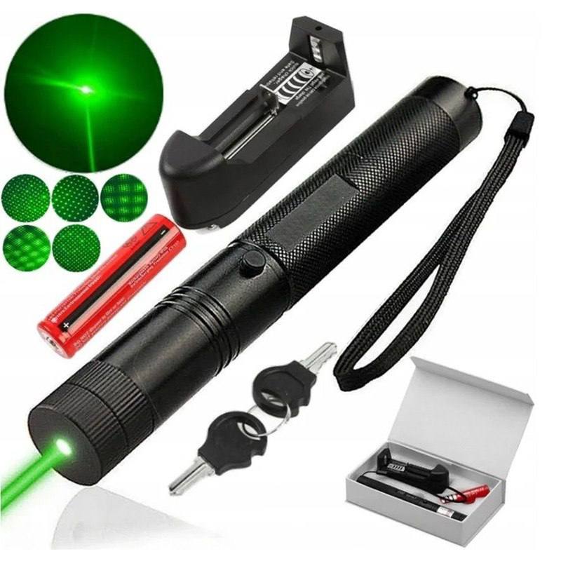 لیزر پوینتر سبز شارژی چندکاره با الگوهای نوری | Green Laser Pointer