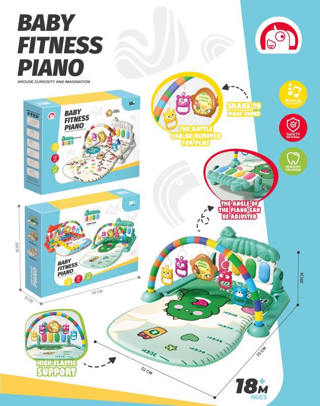 تشک بازی پیانویی نوزاد مدل Baby Fitness Piano با آویز جغجغه‌ای