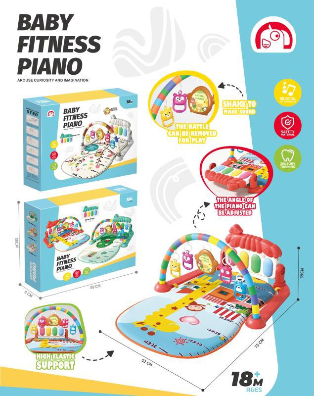 تشک بازی پیانویی نوزاد مدل Baby Fitness Piano طرح زرافه