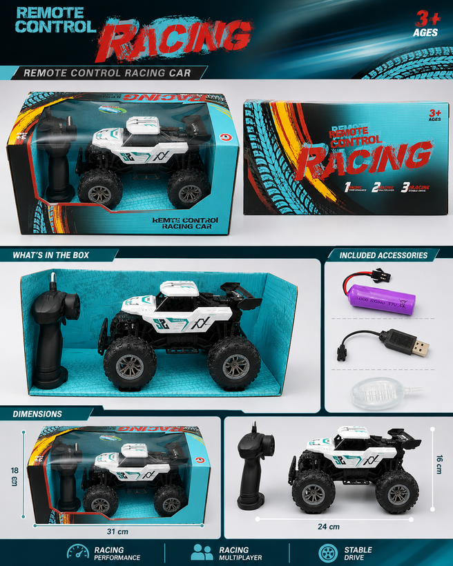 ماشین کنترلی آفرود دودزا شارژی مدل Racing Spray RC Car