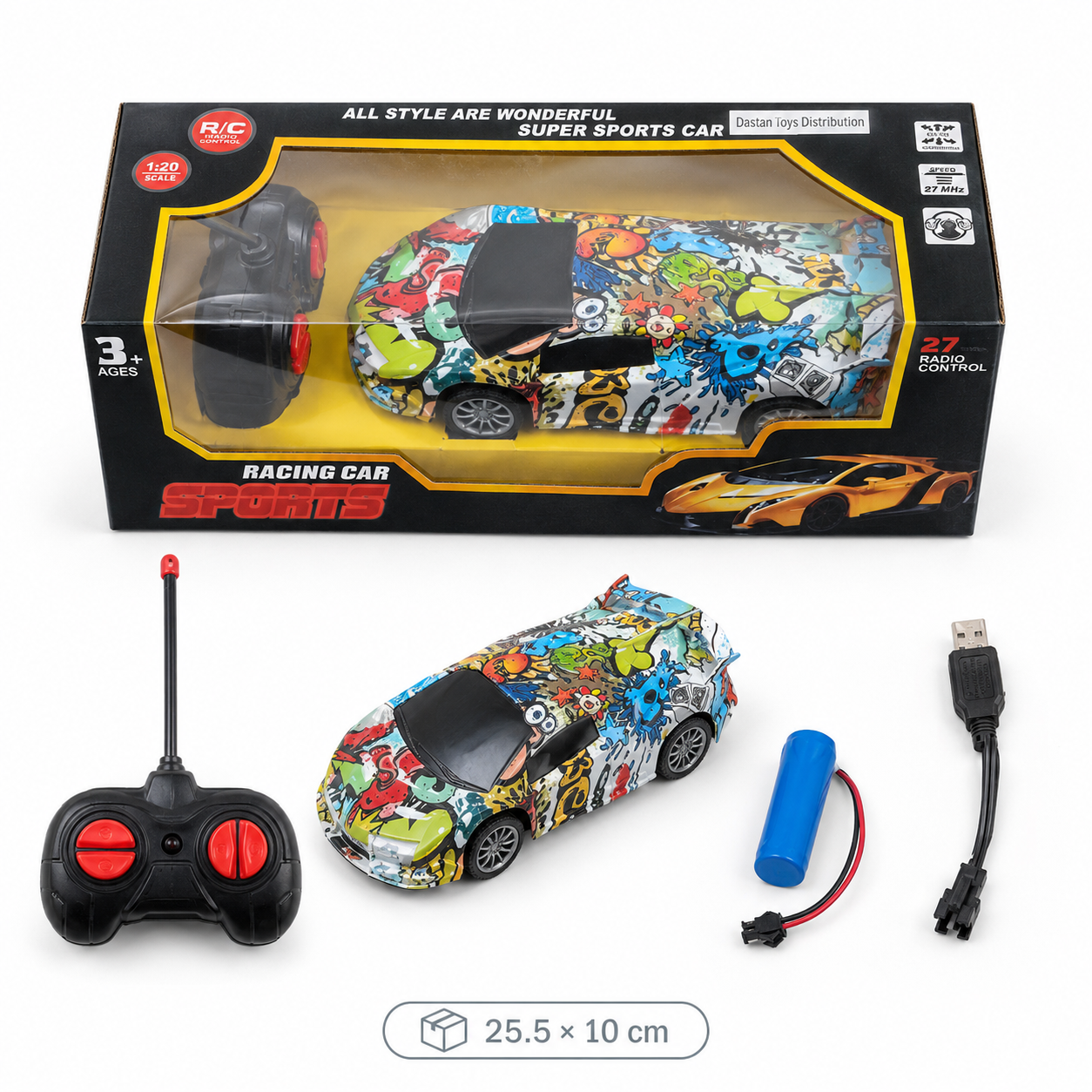 ماشین کنترلی اسپرت مسابقه‌ای طرح گرافیتی مدل Racing Car Sports
